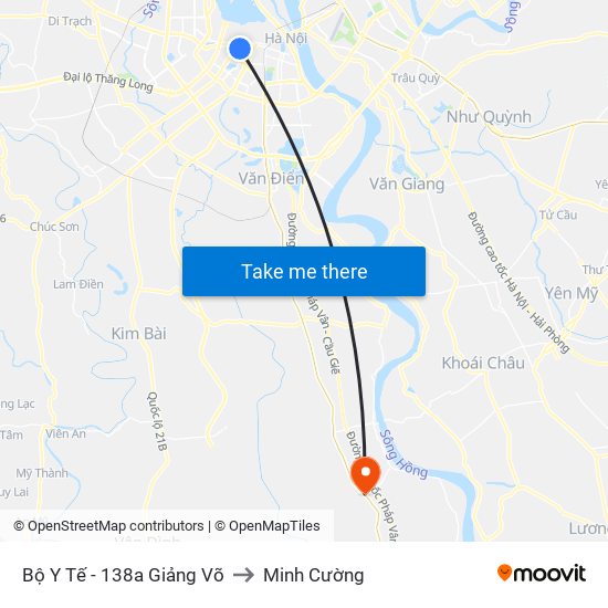 Bộ Y Tế - 138a Giảng Võ to Minh Cường map