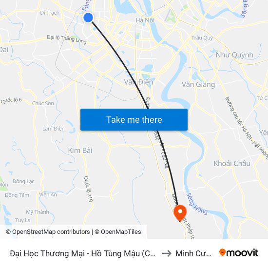 Đại Học Thương Mại - Hồ Tùng Mậu (Cột Sau) to Minh Cường map