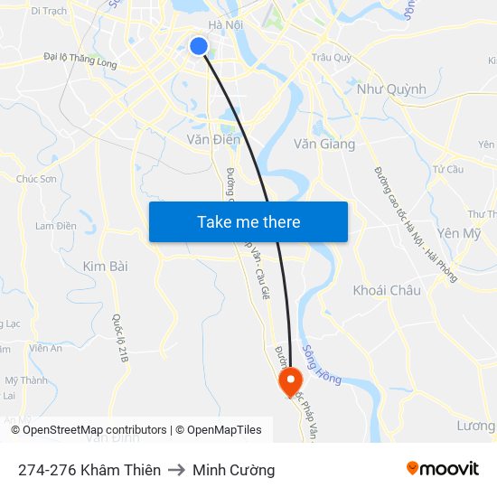 274-276 Khâm Thiên to Minh Cường map