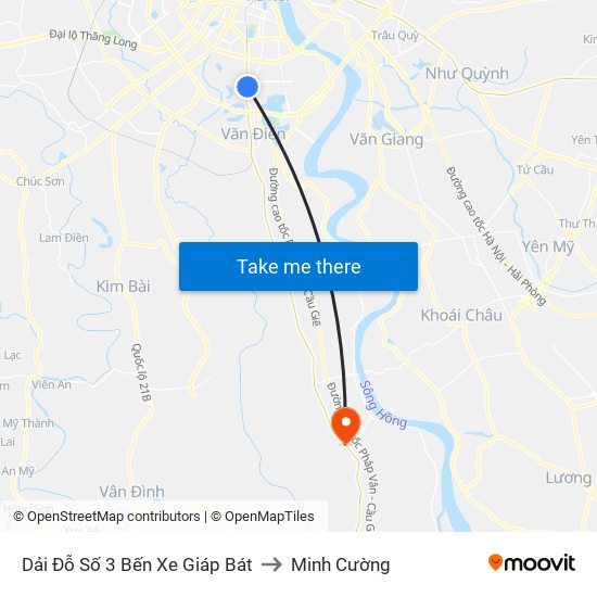 Dải Đỗ Số 3 Bến Xe Giáp Bát to Minh Cường map