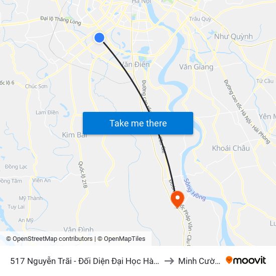 517 Nguyễn Trãi - Đối Diện Đại Học Hà Nội to Minh Cường map