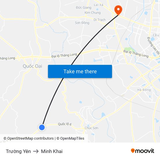 Trường Yên to Minh Khai map