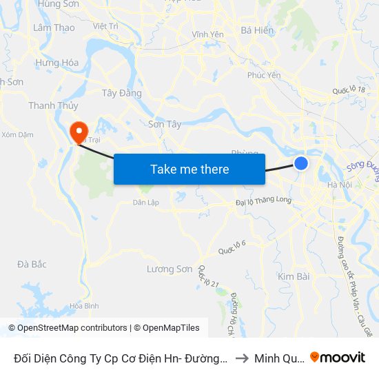 Đối Diện Công Ty Cp Cơ Điện Hn- Đường Đức Thắng to Minh Quang map