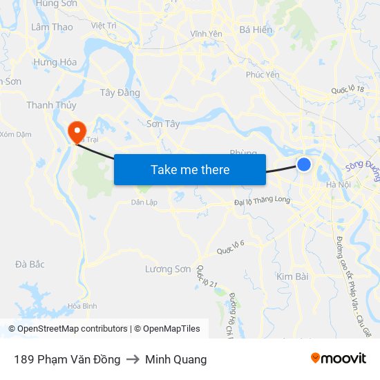 189 Phạm Văn Đồng to Minh Quang map