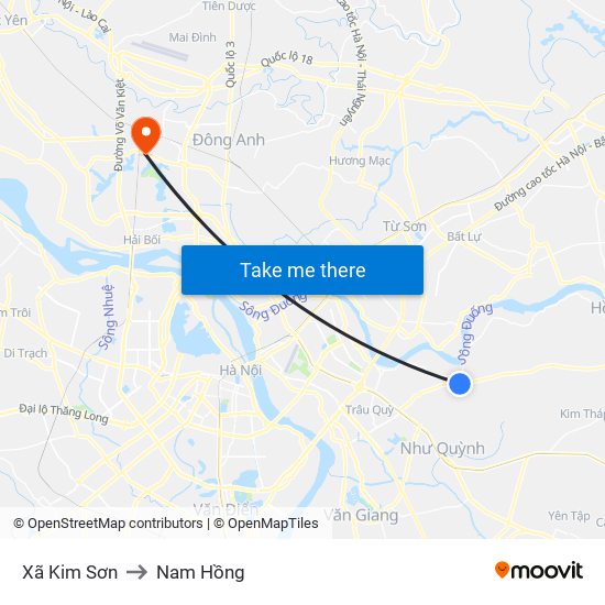 Xã Kim Sơn to Nam Hồng map
