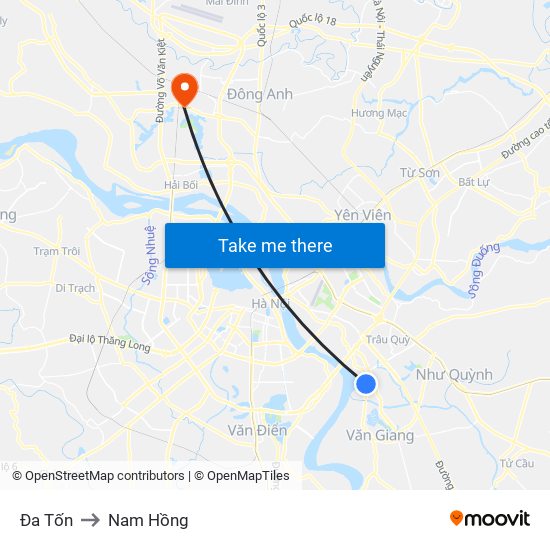 Đa Tốn to Nam Hồng map