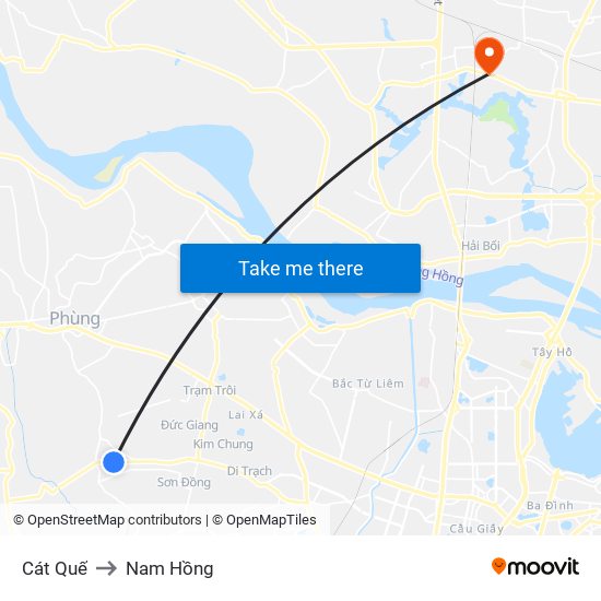 Cát Quế to Nam Hồng map