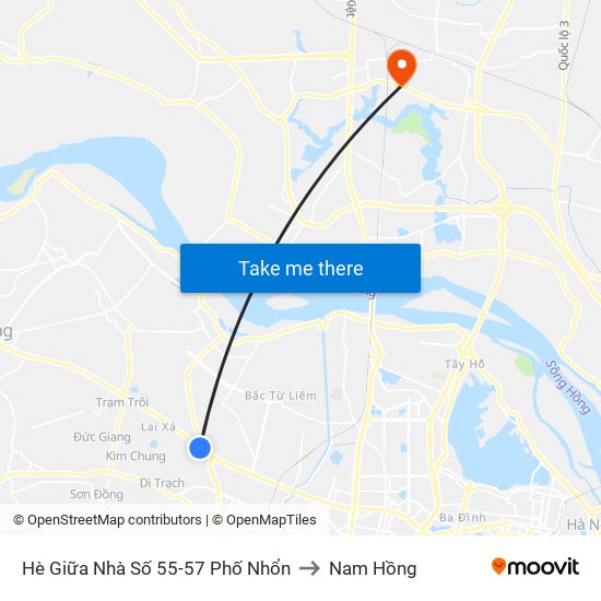 Hè Giữa Nhà Số 55-57 Phố Nhổn to Nam Hồng map