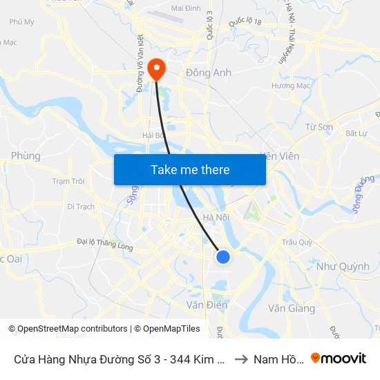 Cửa Hàng Nhựa Đường Số 3 - 344 Kim Ngưu to Nam Hồng map