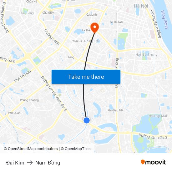 Đại Kim to Nam Đồng map