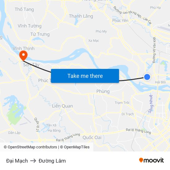 Đại Mạch to Đường Lâm map