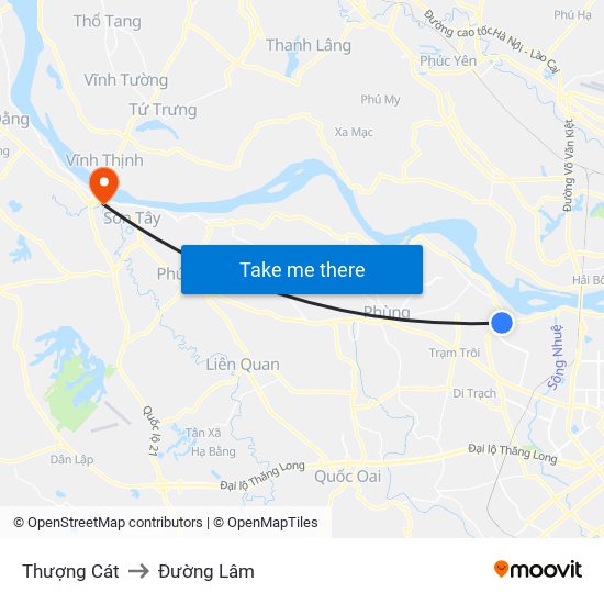 Thượng Cát to Đường Lâm map