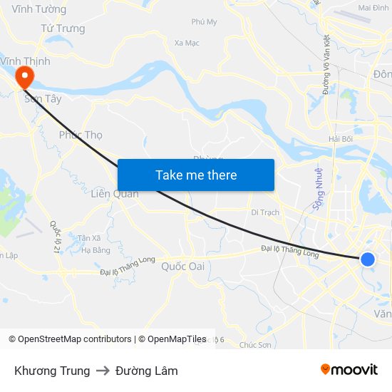 Khương Trung to Đường Lâm map