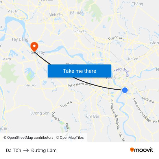 Đa Tốn to Đường Lâm map