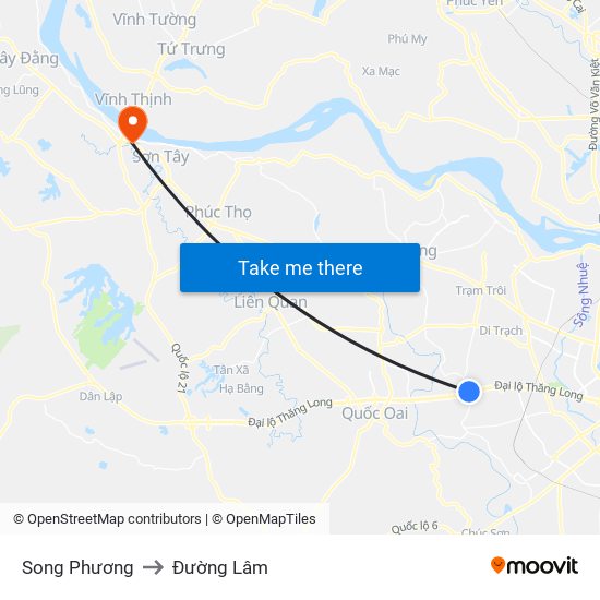 Song Phương to Đường Lâm map