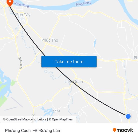 Phượng Cách to Đường Lâm map