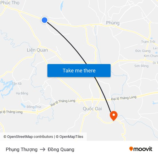 Phụng Thượng to Đồng Quang map