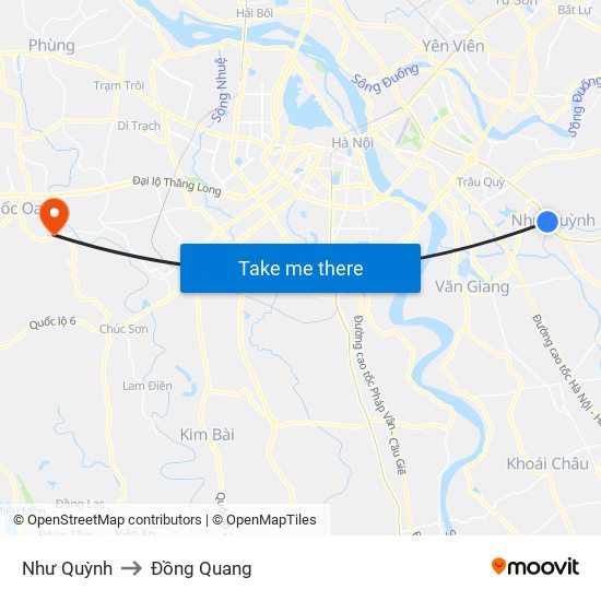 Như Quỳnh to Đồng Quang map