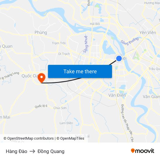 Hàng Đào to Đồng Quang map