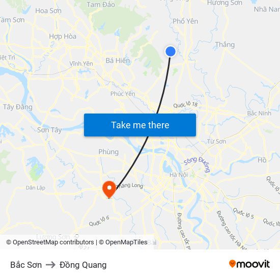 Bắc Sơn to Đồng Quang map