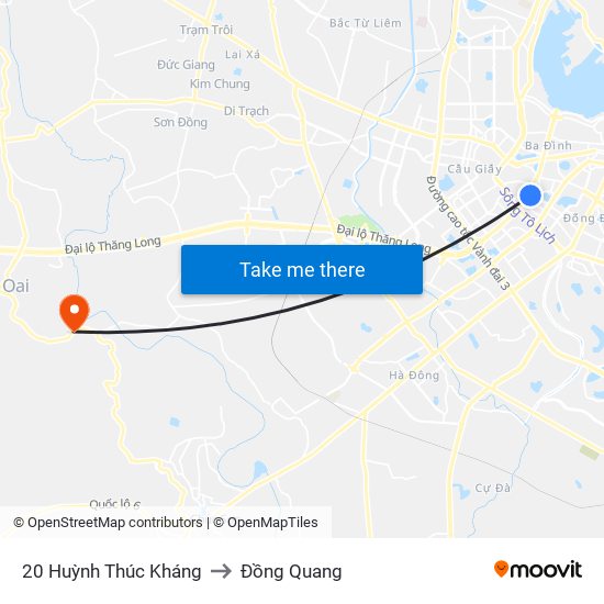 20 Huỳnh Thúc Kháng to Đồng Quang map