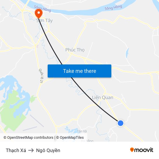 Thạch Xá to Ngô Quyền map