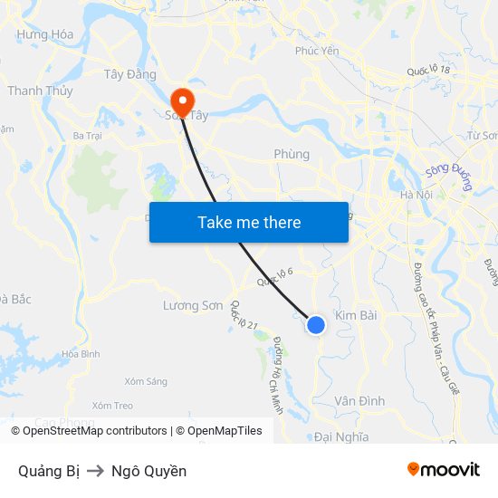 Quảng Bị to Ngô Quyền map