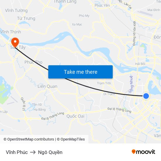 Vĩnh Phúc to Ngô Quyền map