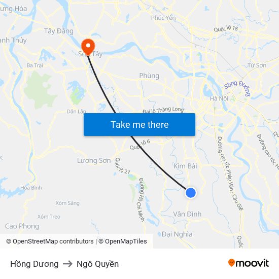 Hồng Dương to Ngô Quyền map