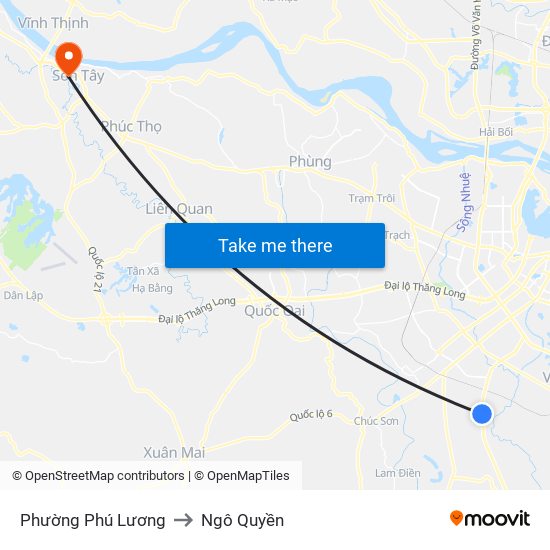 Phường Phú Lương to Ngô Quyền map