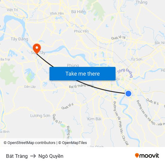 Bát Tràng to Ngô Quyền map