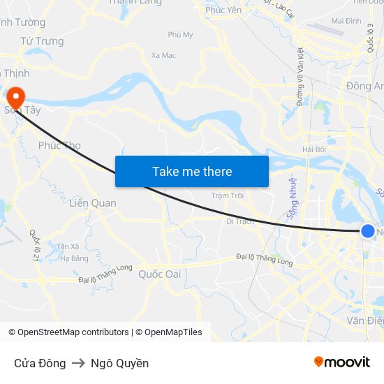 Cửa Đông to Ngô Quyền map