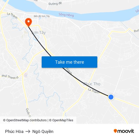 Phúc Hòa to Ngô Quyền map