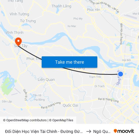 Đối Diện Học Viện Tài Chính - Đường Đức Thắng to Ngô Quyền map