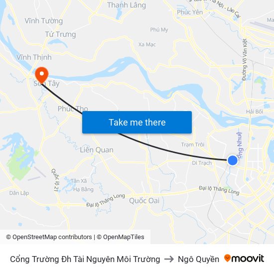 Cổng Trường Đh Tài Nguyên Môi Trường to Ngô Quyền map