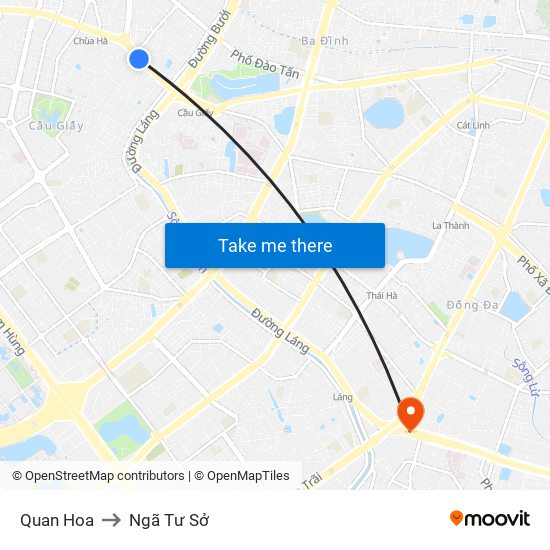 Quan Hoa to Ngã Tư Sở map
