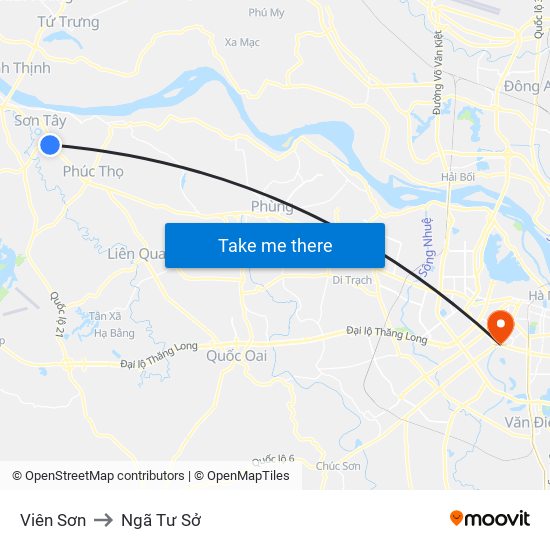 Viên Sơn to Ngã Tư Sở map