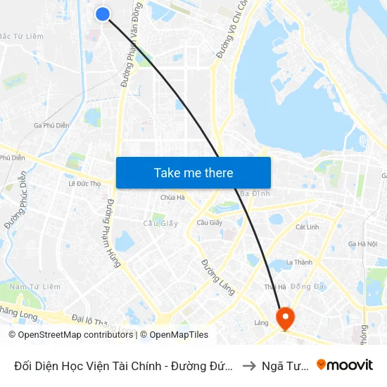 Đối Diện Học Viện Tài Chính - Đường Đức Thắng to Ngã Tư Sở map