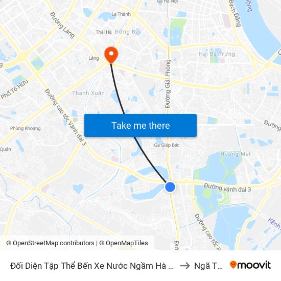 Đối Diện Tập Thể Bến Xe Nước Ngầm Hà Nội - Ngọc Hồi to Ngã Tư Sở map