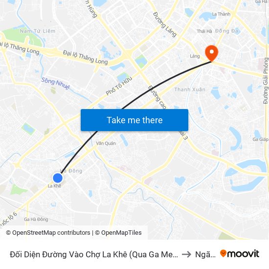 Đối Diện Đường Vào Chợ La Khê (Qua Ga Metro La Khê) - 405 Quang Trung (Hà Đông) to Ngã Tư Sở map