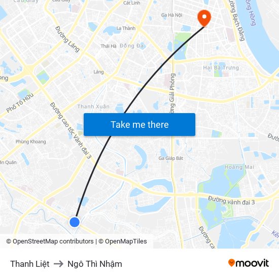 Thanh Liệt to Ngô Thì Nhậm map