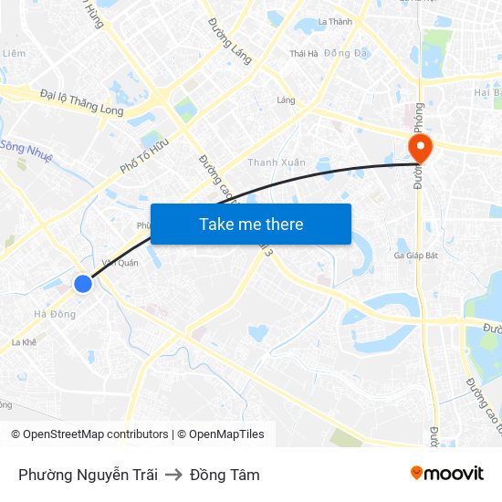 Phường Nguyễn Trãi to Đồng Tâm map