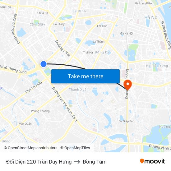 Đối Diện 220 Trần Duy Hưng to Đồng Tâm map