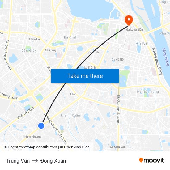 Trung Văn to Đồng Xuân map
