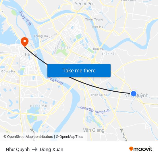 Như Quỳnh to Đồng Xuân map