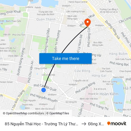 85 Nguyễn Thái Học - Trường Th Lý Thường Kiệt to Đồng Xuân map