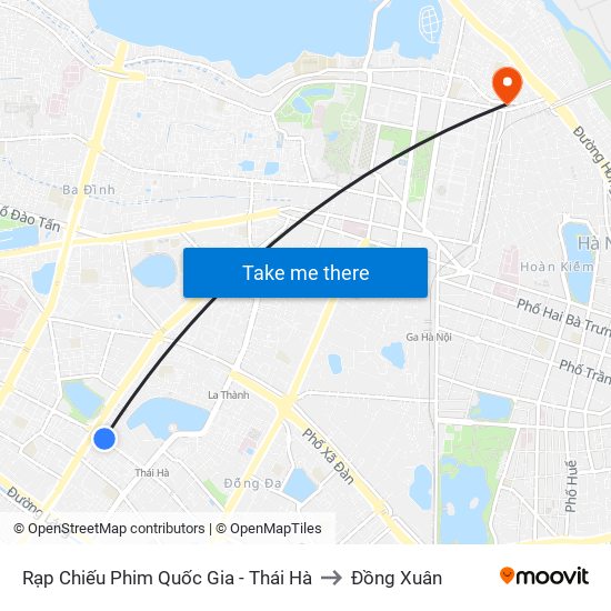 Rạp Chiếu Phim Quốc Gia - Thái Hà to Đồng Xuân map