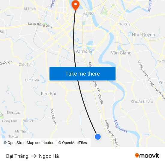 Đại Thắng to Ngọc Hà map