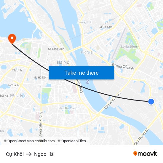 Cự Khối to Ngọc Hà map
