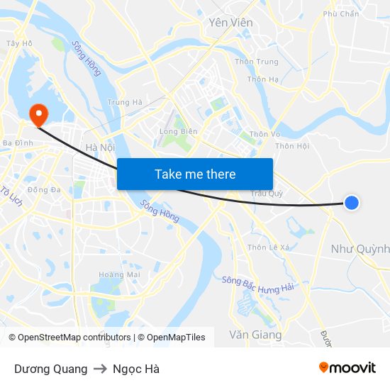 Dương Quang to Ngọc Hà map